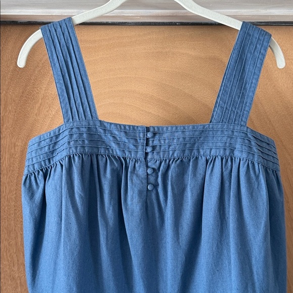 Margaret O’Leary Cotton Tiered Midi Dress Blue Sleeveless Strappy Size Small NWT - Picture 5 of 13